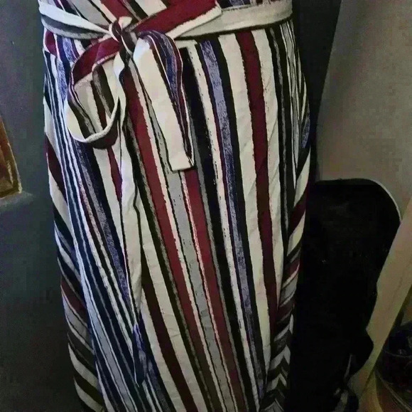 Alex Marie Womans Striped Wrap Dress Size L - Picture 3 of 12